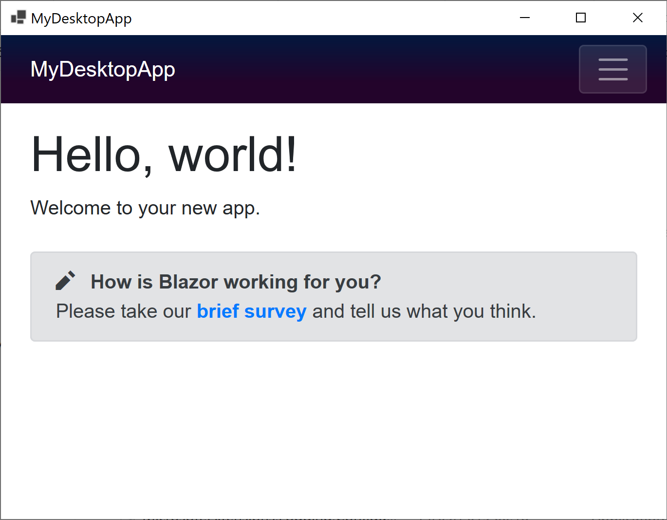 Blazor Desktop